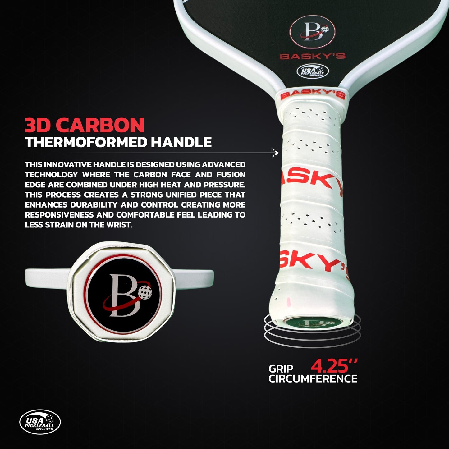 PRISONER 14MM Raw Carbon Thermoformed Paddle +Free Cover - White