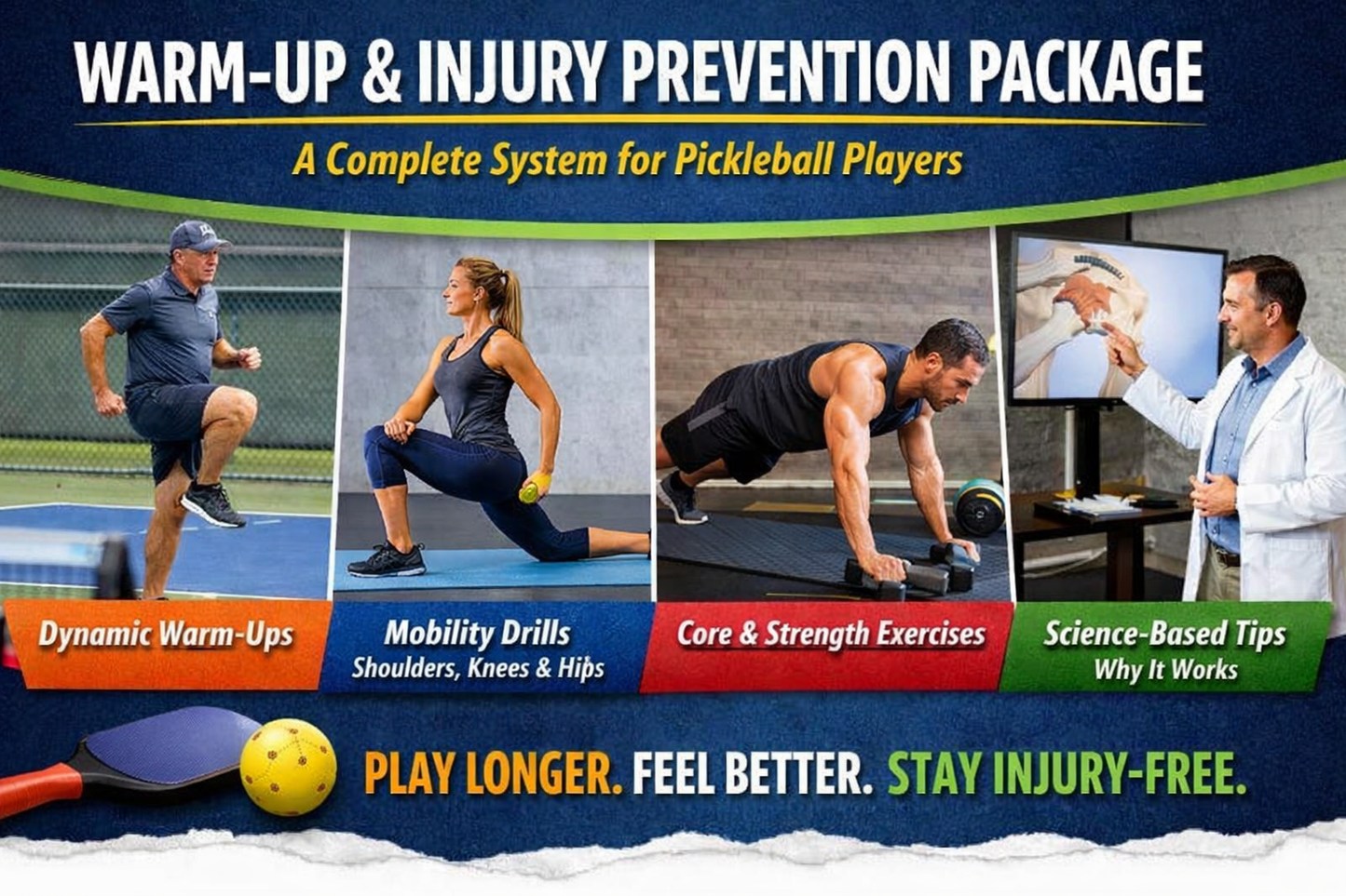 Pickleball Set for Couples - Complete Beginner Package with 2 Paddles, Balls & Training Videos