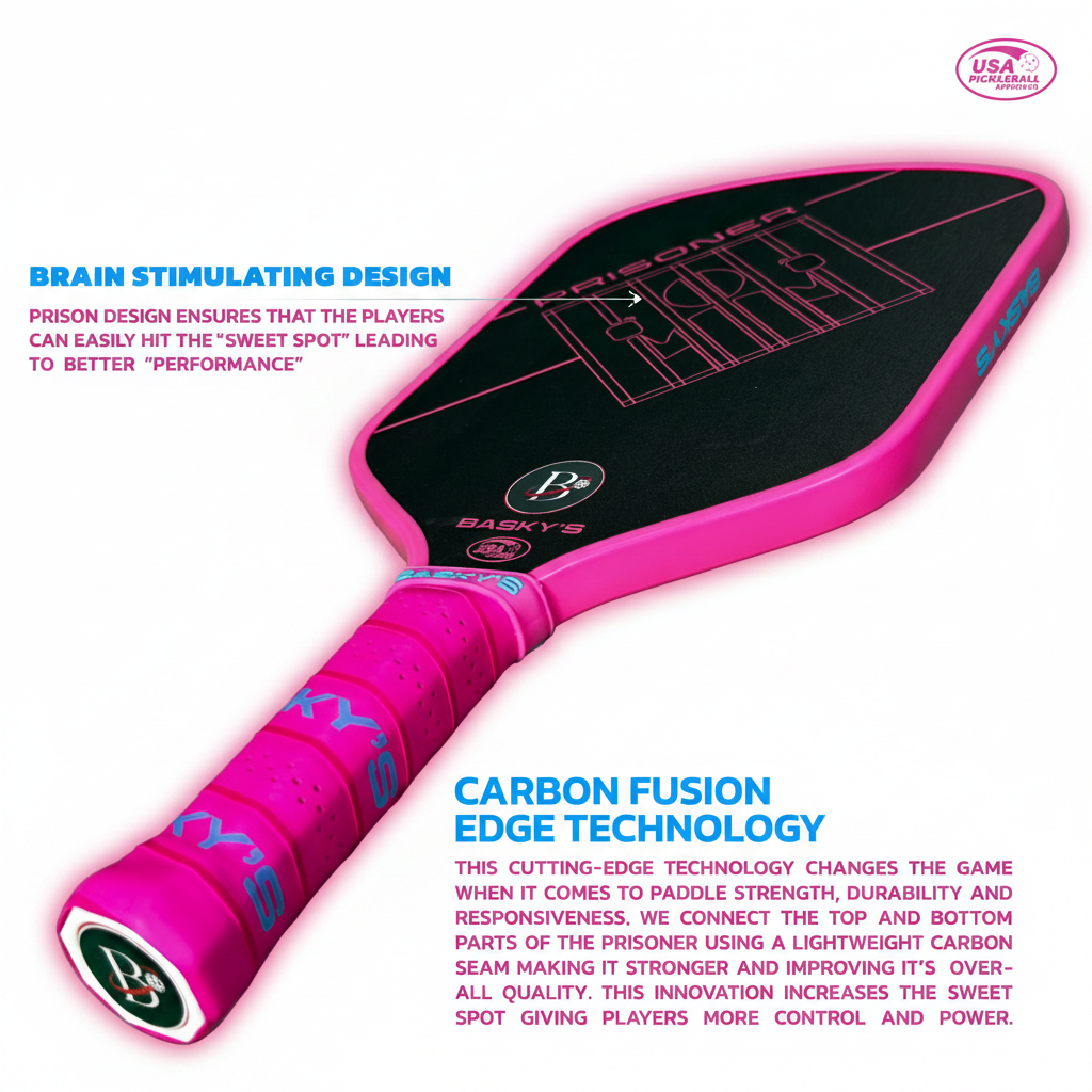 Carbon Fiber Pickleball Paddle - 14mm Prisoner Paddle | USAPA Approved