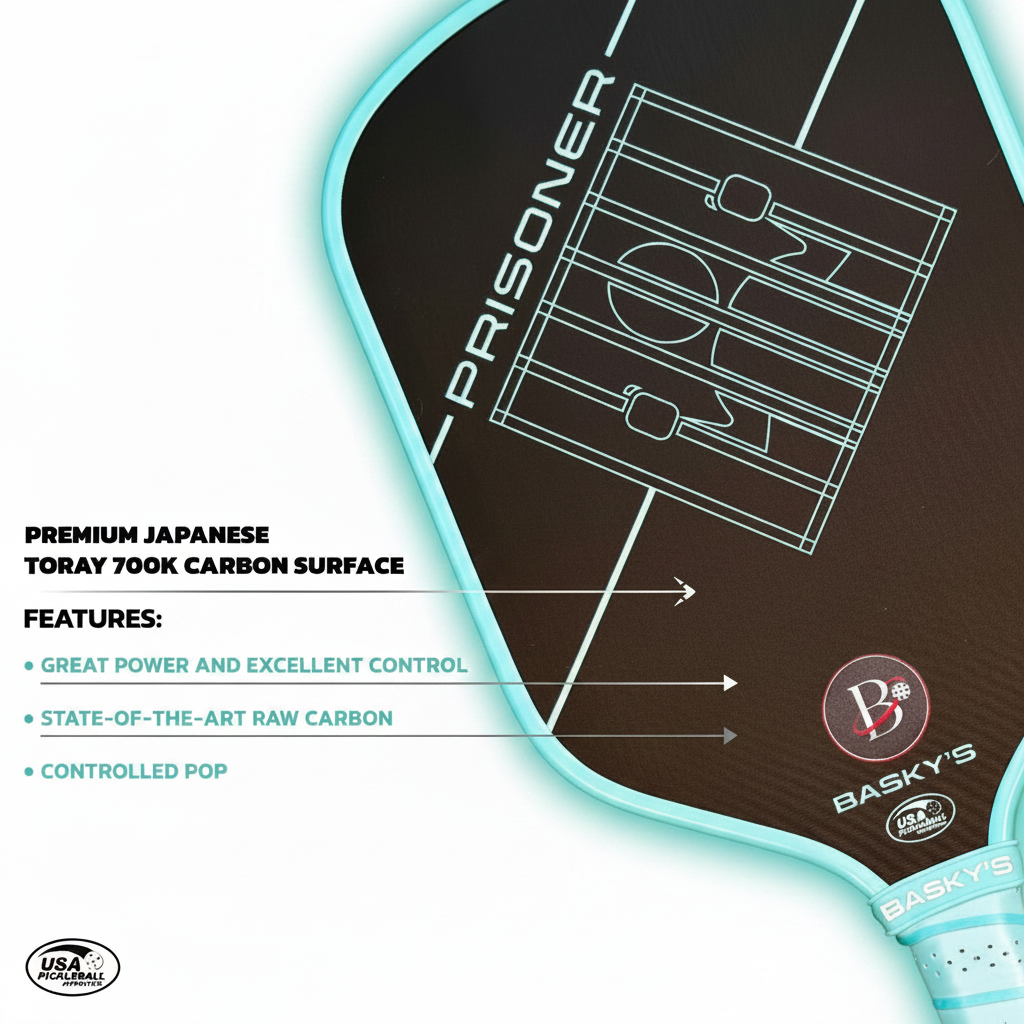 Carbon Fiber Pickleball Paddle - 14mm Prisoner Paddle | USAPA Approved
