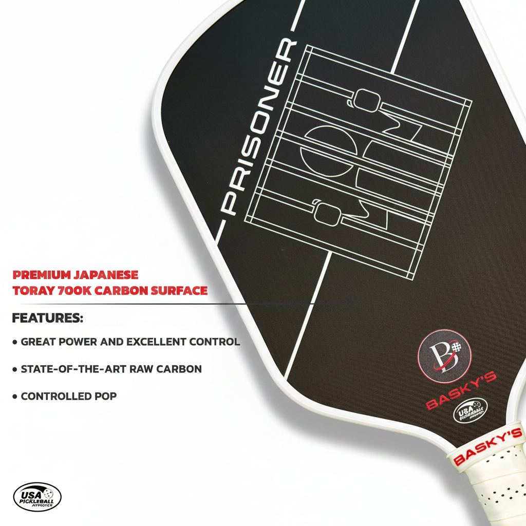 Carbon Fiber Pickleball Paddle - 14mm Prisoner Paddle | USAPA Approved